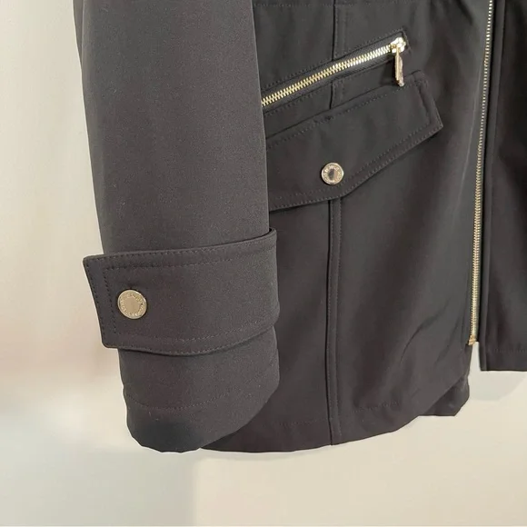 New Dennis Basso Water Resistant Bonded Jacket with Hidden Hood - Picture 12 of 15